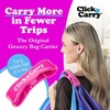 image:imageClick amp Carry Grocery Bag Carrier Handle  Carry More in Fewer Trips 100lb Capacity HandsFree GelPadded Design Shopping amp Grocery Bag Holder  As Seen On Shark Tank 2 Pack 1 Red amp 1 Fuchsia