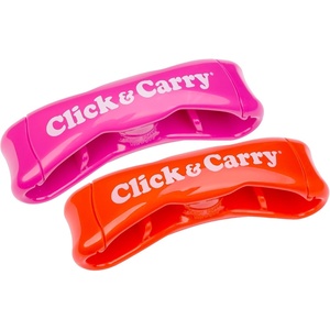 image:imageClick amp Carry Grocery Bag Carrier Handle  Carry More in Fewer Trips 100lb Capacity HandsFree GelPadded Design Shopping amp Grocery Bag Holder  As Seen On Shark Tank 2 Pack 1 Red amp 1 Fuchsia